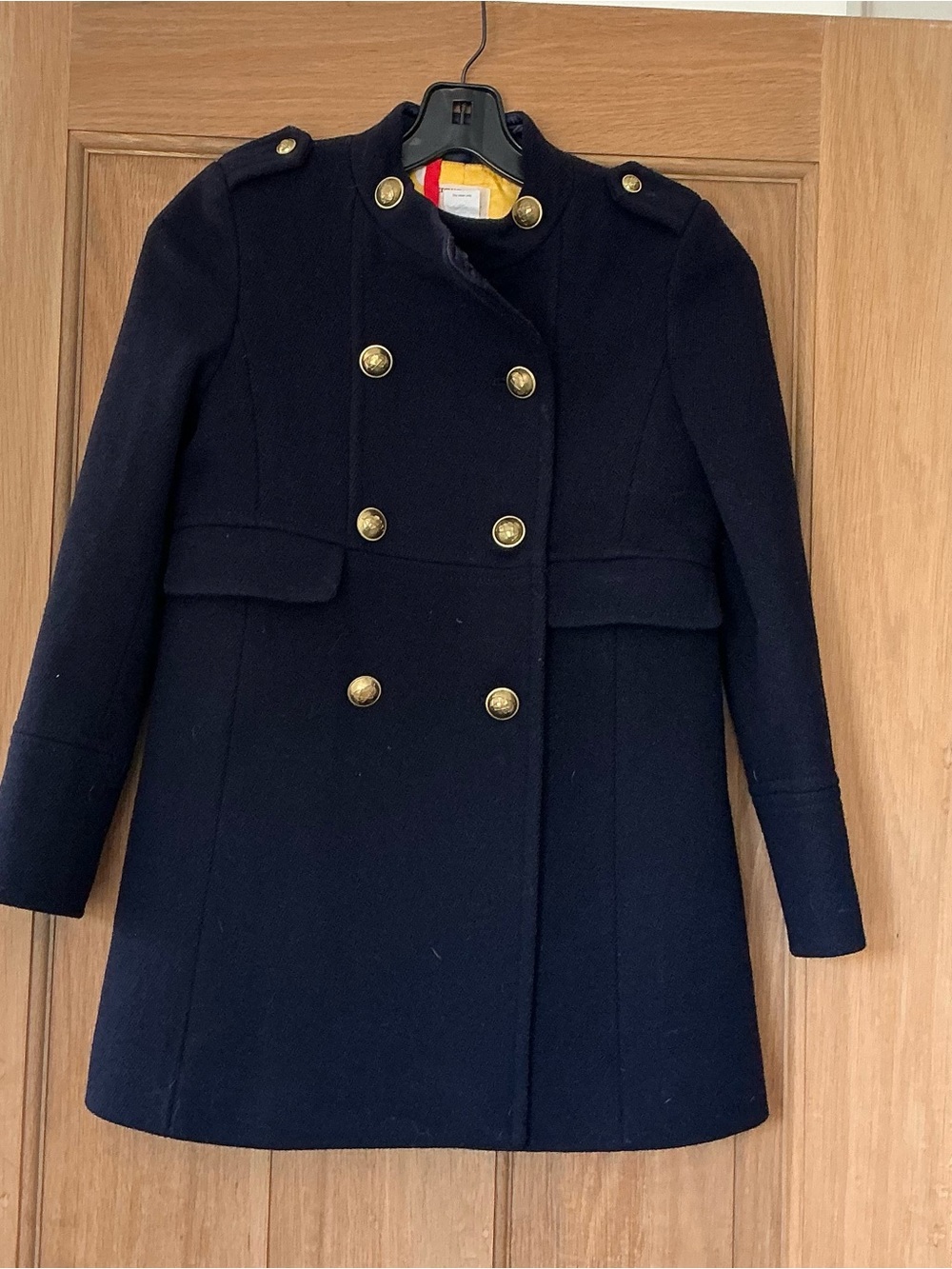 Crewcuts Navy Double-Breasted Pea Coat with Gold Buttons